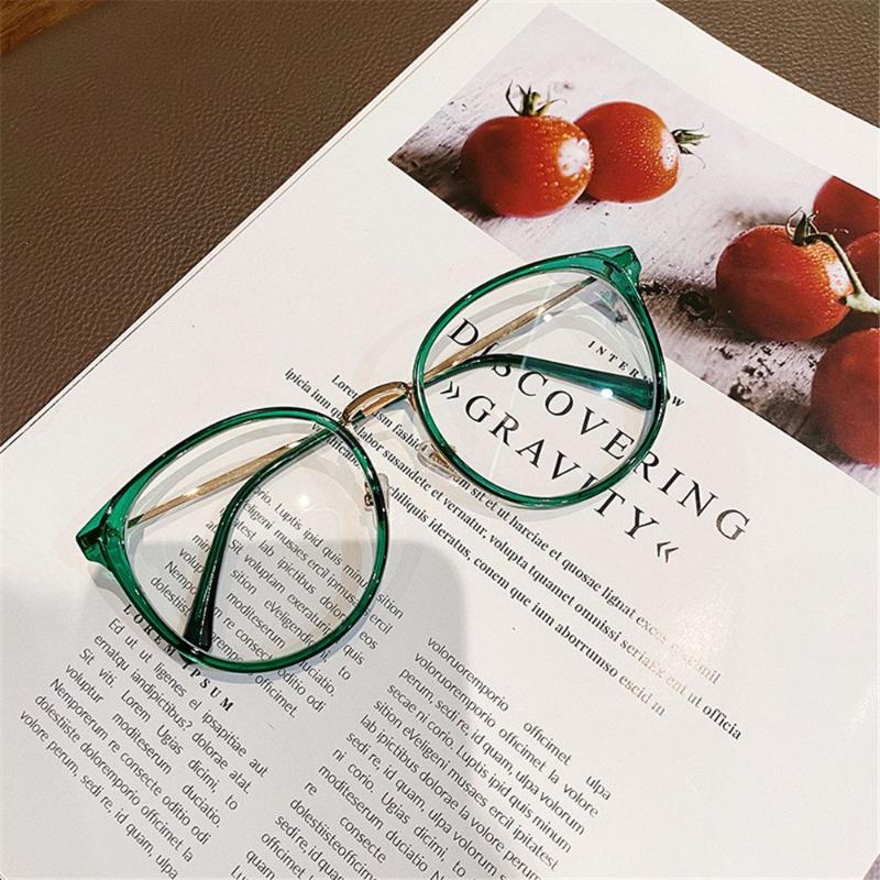

Fashion Sunglasses Frames Vintage Anti-Blue Light Glasses Frame For Women Men Round Big Size Metal Optical Spectacle Eyeglass Computer