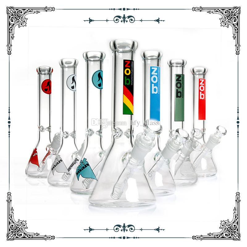 

Limited Edition Zob Hitman glass mini bottom beaker bong 10" Rasta color water pipes Ice bongs 14.4 mm joint dab oil rig Bubbler smoking Hookahs