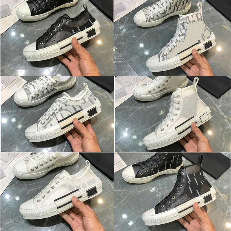 

2021 Designer Casual Shoes B23 Oblique High Low Top Mens Sneaker B24 Technical Canvas Leather Women bee Sneakers Top Quality Luxurys Trainers, Black
