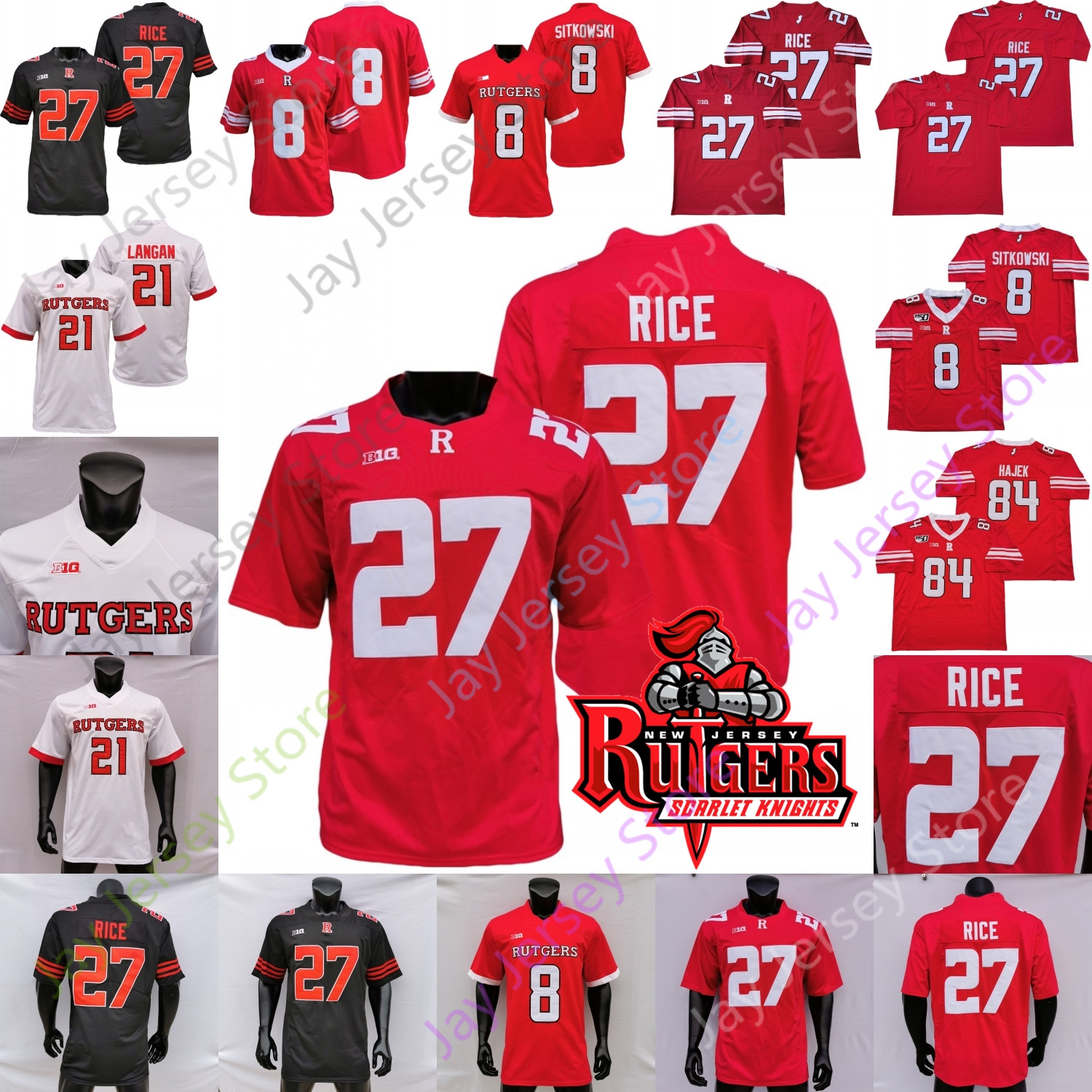 

Rutgers Scarlet Knights Football Jersey NCAA College Ray Rice Isaih Pacheco Bo Max Melton Vedral Cruickshank Shameen Wright-Collins Olakunle Fatukasi Avery, Red vii 2020