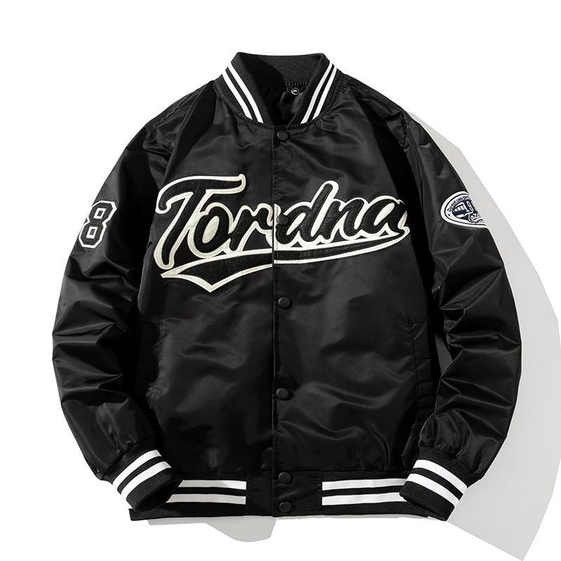 

Hop Men's Jackets Unisex Fashion Hip Varsity Baseball Jacket With Embroidery Spring Autumn Streetwear Letterman Coat Outerwear Tops S- 7MPE, Orange