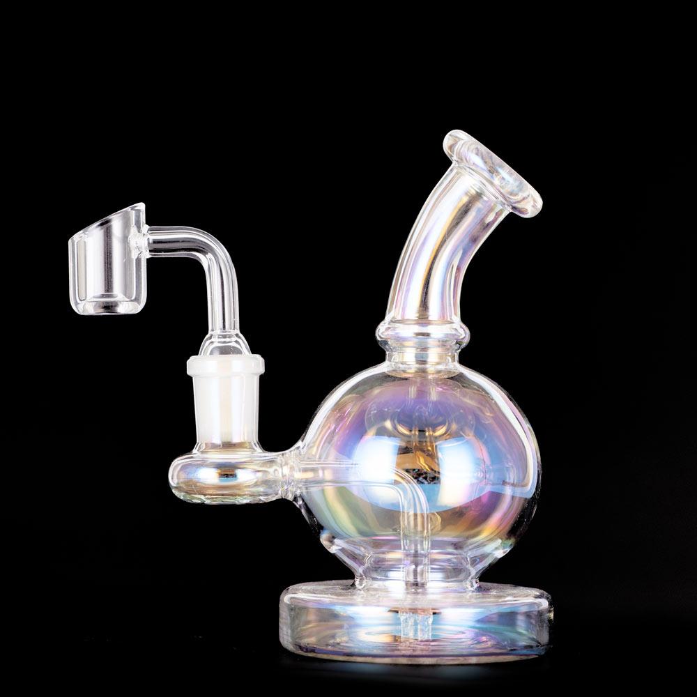 

2021 Plating Colorful Designs 5.3 Inch Mini Size Glass Hookah Bong Water Pipess Dab Rig With 14mm Joint Quartz Banger