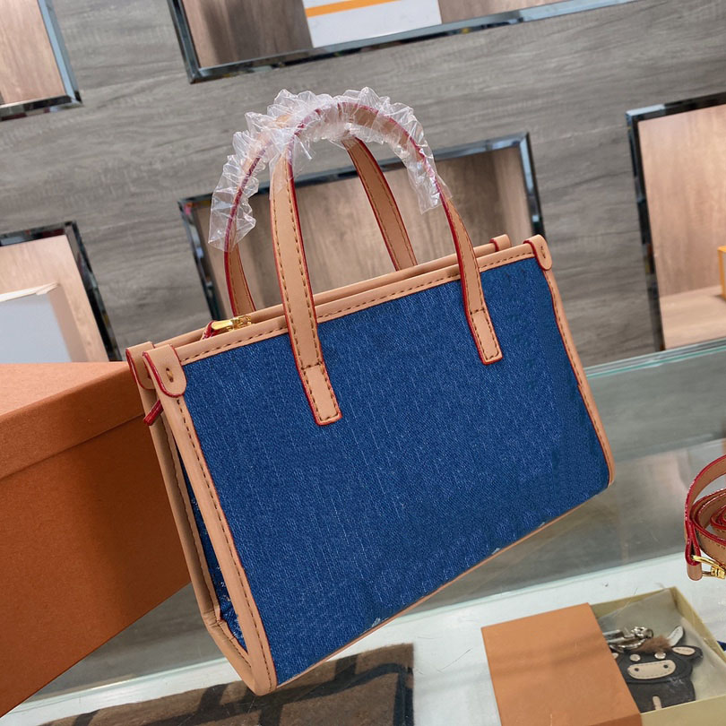 

Luxurys Designers Bags Handbag Women Shoulder Bag Famous Brand Blue Denim Print Top Quanlity Shopping Bagss ZZL2106071, Price difference
