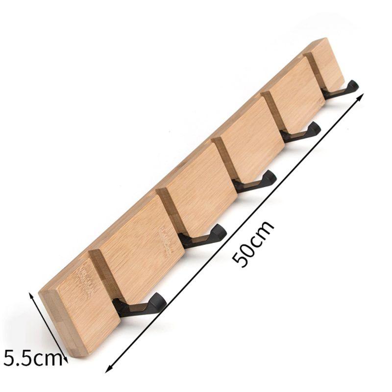 

Hangers & Racks Coat Rack,Nailless Folding Hook Hallway Bedroom Door Hat Clothes Rack Hanger Kitchen Toilet Wall Brack Hook,Bamboo Color 4