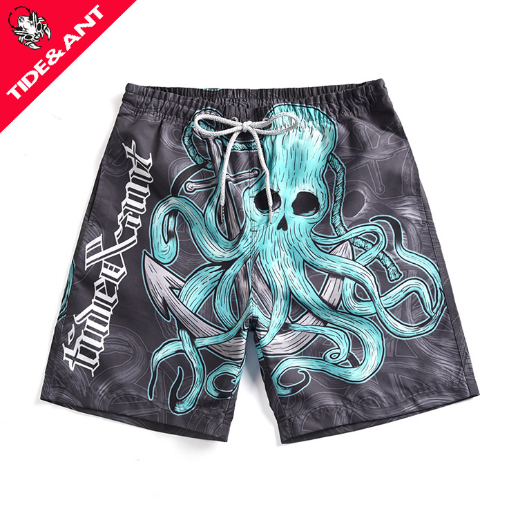 

fashion shorts 2021 men's beach pants 3d printing ocs camouflage quick dry swimming, White;black
