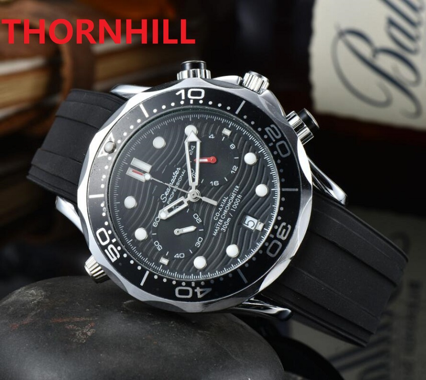 

All Dials Work Designer Mens 42mm Watches Black Blue Grey Rubb Silicone Wristwatch Quartz Waterproof Calendar AYDATE President waterproof watch montre de luxe, As pic