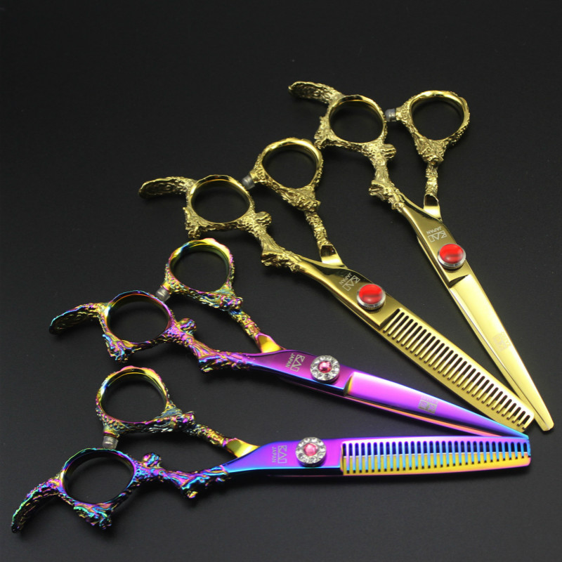 

6 Inch Hair Cutting Scissors Thinning Shears Professional High Quality Dragon Handle Barber Hairdressing Tools Salon Haircut Kit