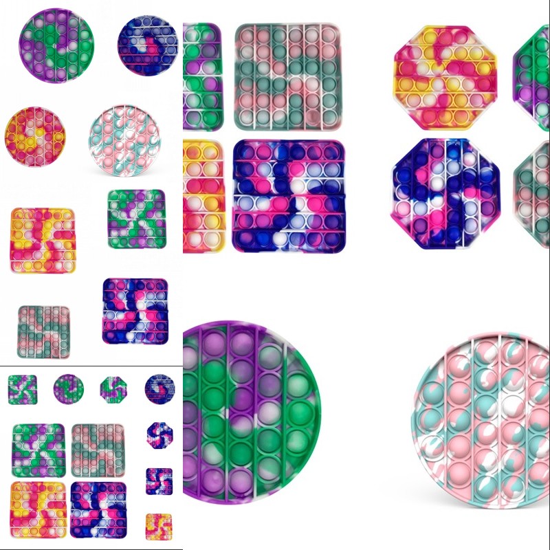 

Push Pop Fidget Toy Sensory Game Anxiety Stress Reliever Kids Adults Toys Rainbow Colorful Gift HHA1730 686 Q2