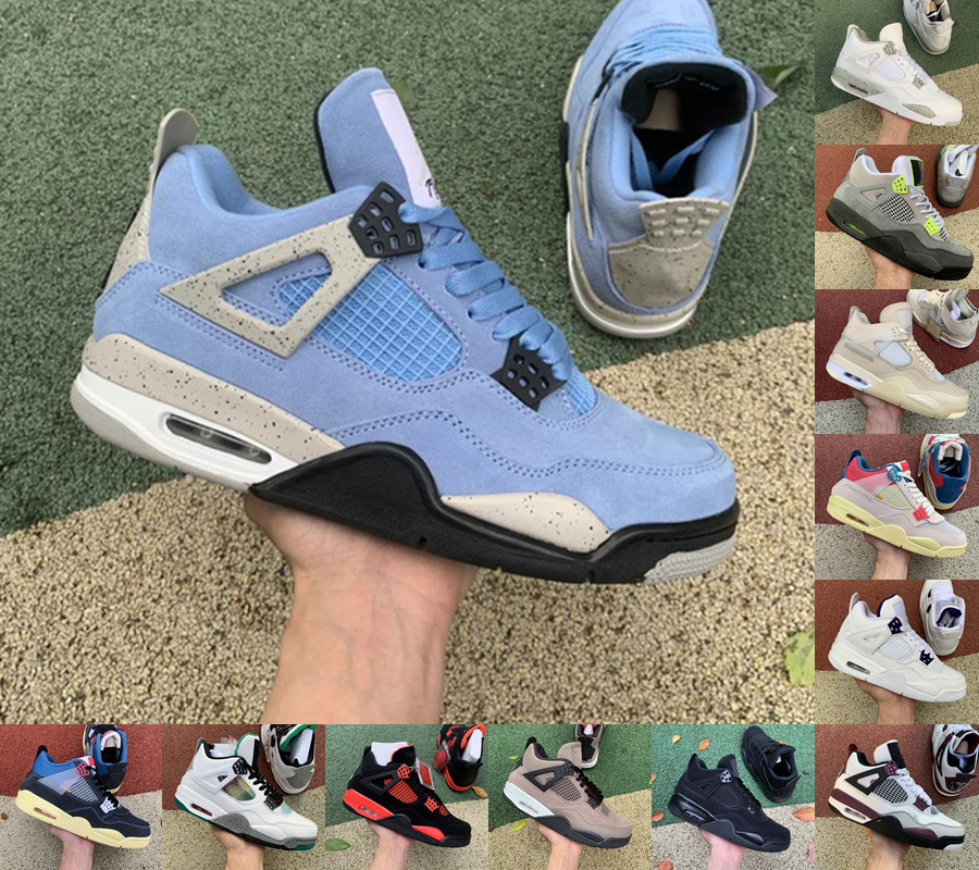 

2022 Top quality University Blue 4 4s high basketball shoes Jumpman Union Guava Ice Black Cat White Cement men women sneakers Taupe Haze Red Thunder Neon Sail trainer, Please contact us