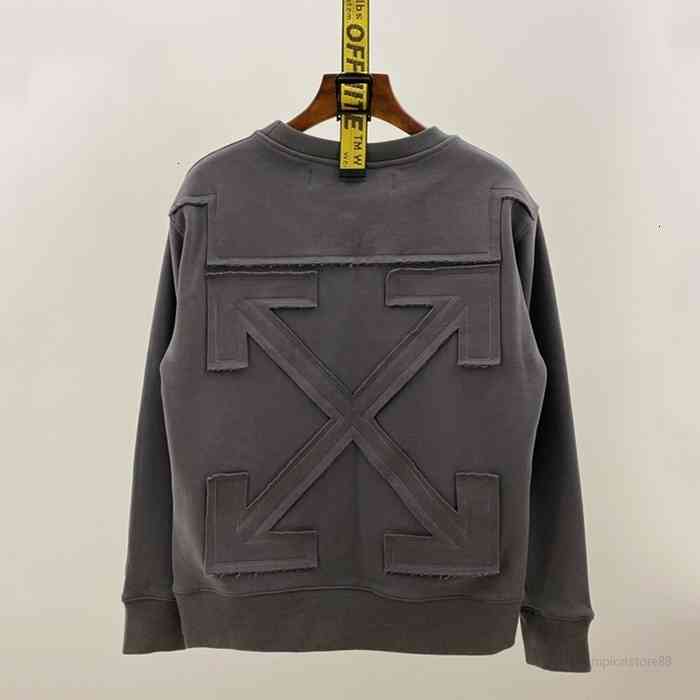 

Men's Hoodies Sweatshirts 20 off tested white plush sweater ow embroidered and fashion brand loose large, Dark gray