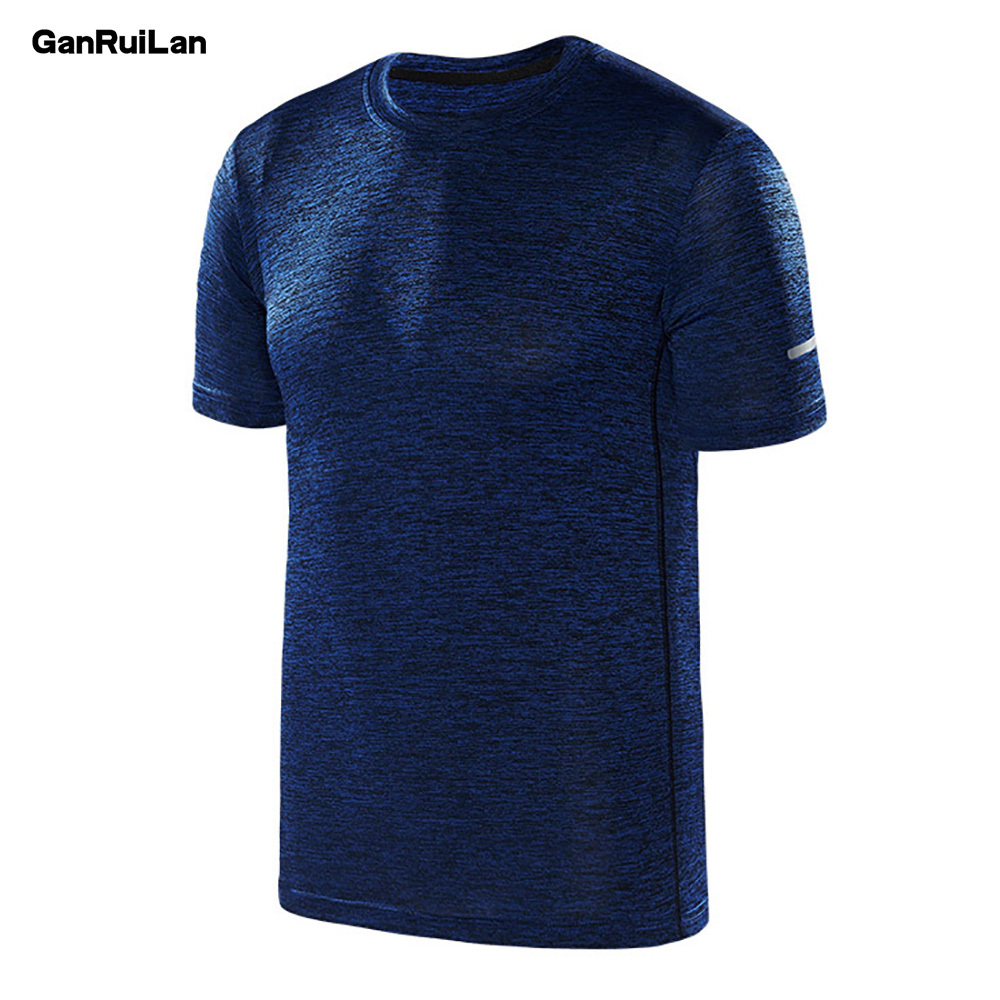 

Mens Polyester O-Neck Short Sleeve T Shirts Fashion Men t shirt Fitness Bodybuilding Tees Tops B0616 210518, Black color