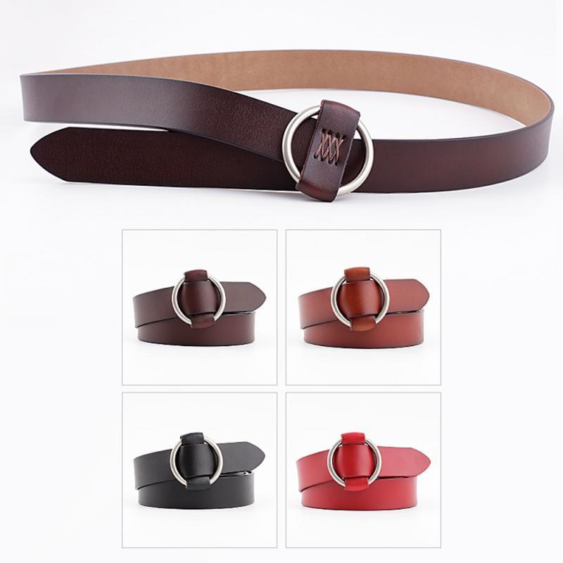 

Belts Fashion Women Belt Leather Solid No Hole Ladies Waist For Casual Pants Girls Leisure Waistband Gift, Red