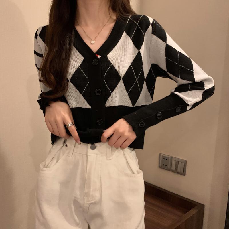 

Women's Sweaters Korean Fashion Pullover Long Sleeve Crop Tops Pull Femme Women Knitted Sweater Woman Winter Clothes, Black