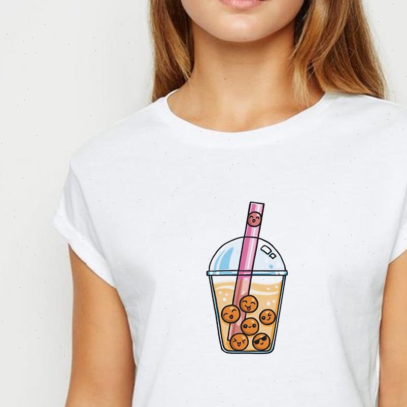 

t women shirt tea with milk oversize spring summer ropa mujer prevalent recreational round collar shirts, White