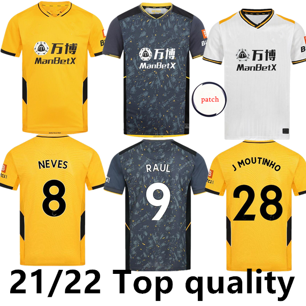 

21 22 Wolves Soccer Jerseys SEMEDO RAUL NETO Wanderers J.OTTO PODENCE Wolverhampton Football Shirts ADAMA Men socks Kits Uniforms, 21/22 home