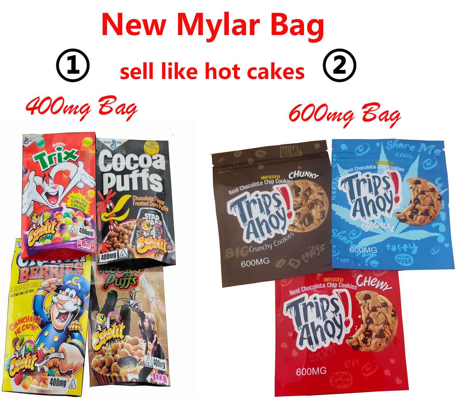 

Fresh INFUSED CHIPS CEREAL TREATS CHOCOLATE MYLAR BAGS RUNTZ FLAMIN CANNA BUTTER TRIPS AHOY MEDICATED EDIBLES PACKAGING COOKIES Package PEANUT