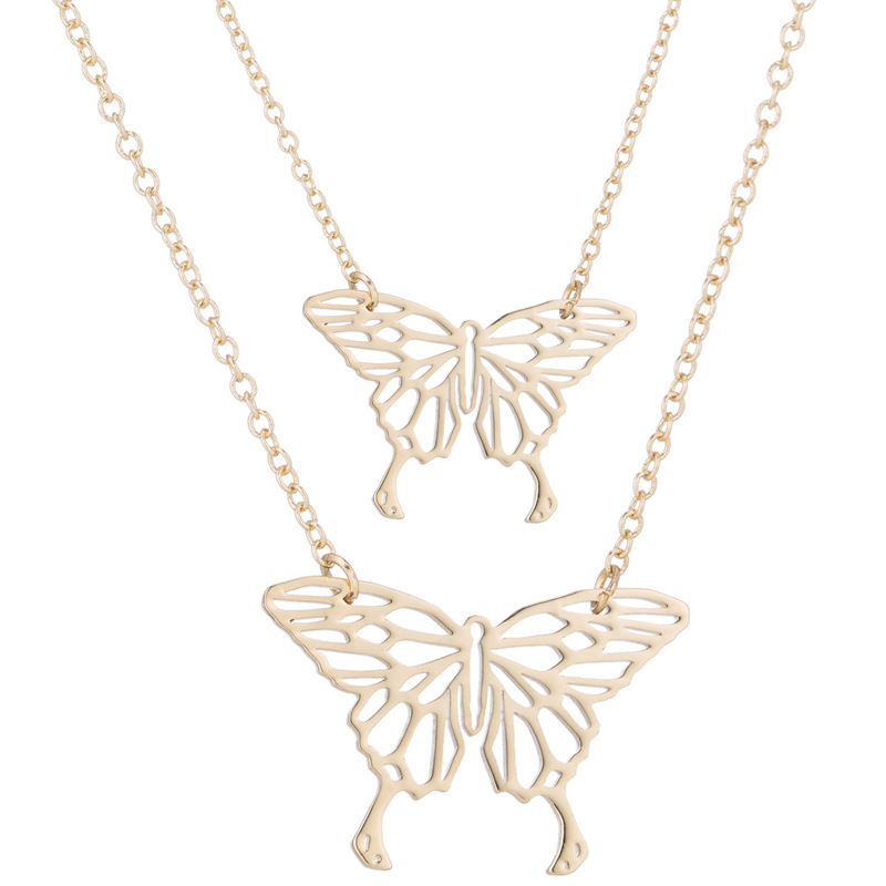

Hollow Butterfly pendant neckkace gold chains Stainless steel butterflies necklaces women fashion jewelry gift 826 Q2, Silver
