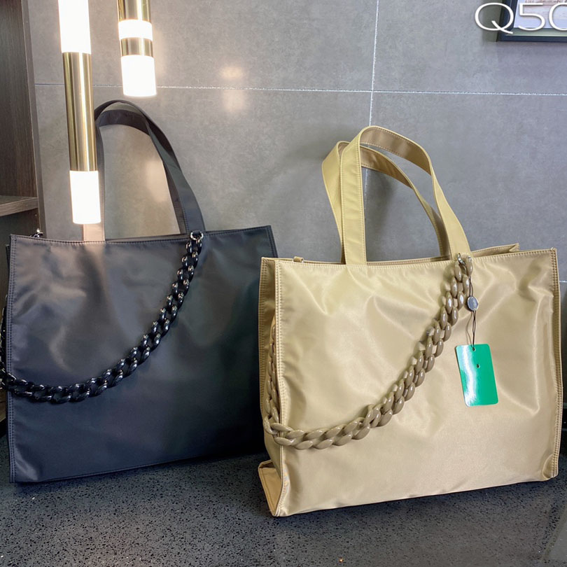 

Top Quality Designer Tote Bag Large Capacity Nylon Shopping Bags Women Handbags 2 Color 23, Khaki