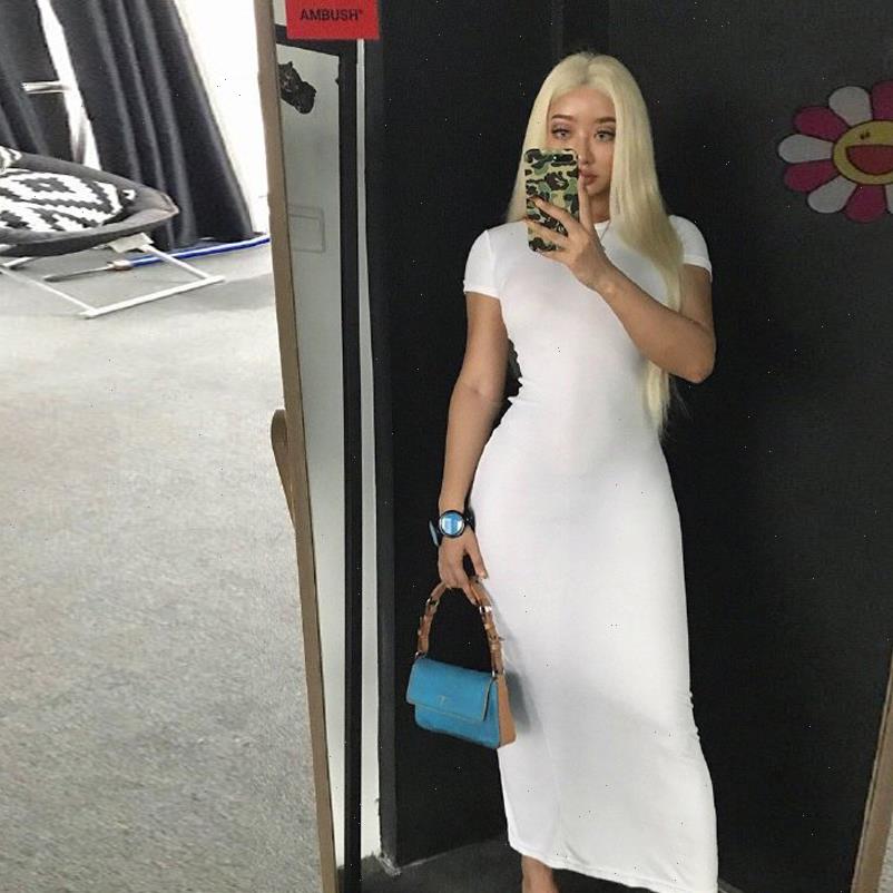 

short sleeve maxi long womens dress summer white bodycon slim vestidos england party clothing good stretch, Black;gray