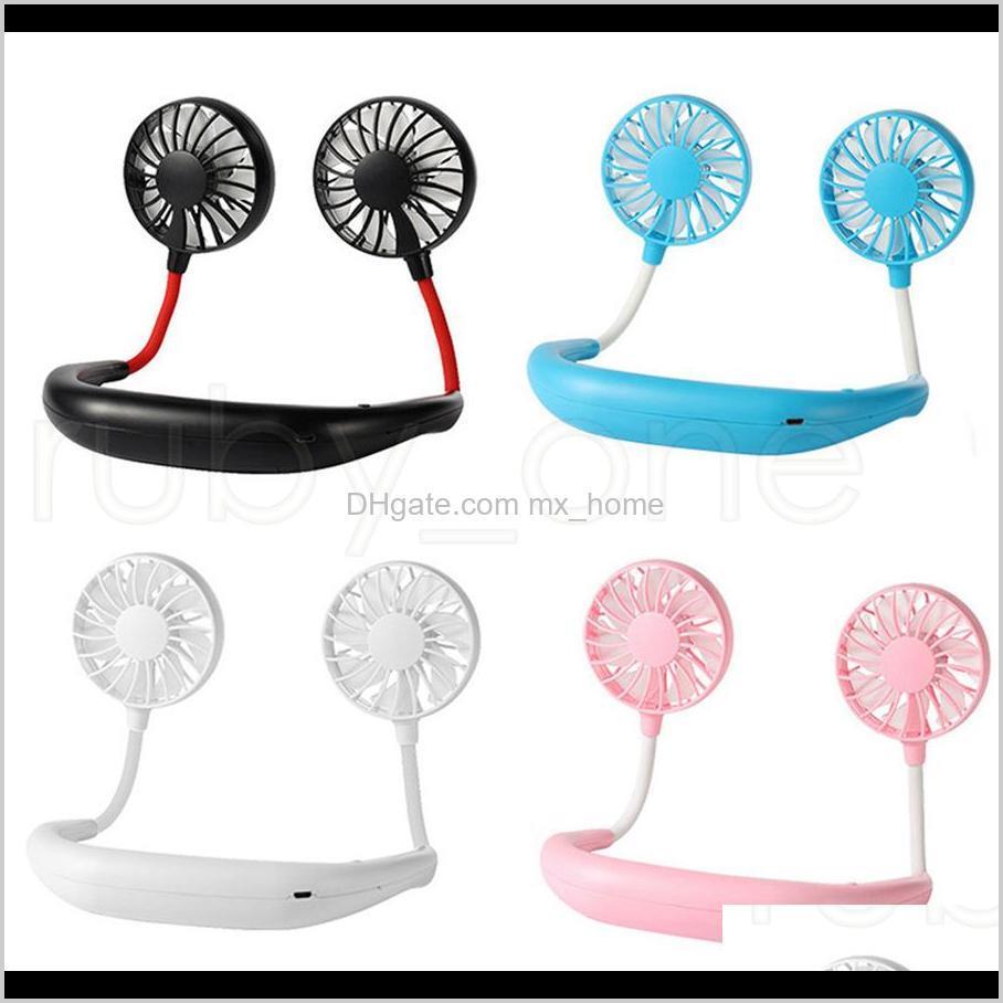 

Event Festive Supplies Home Garden Drop Delivery 2021 Hand Sports Portable Usb Rechargeable Dual Mini Air Cooler Summer Neck Hanging Fan Part