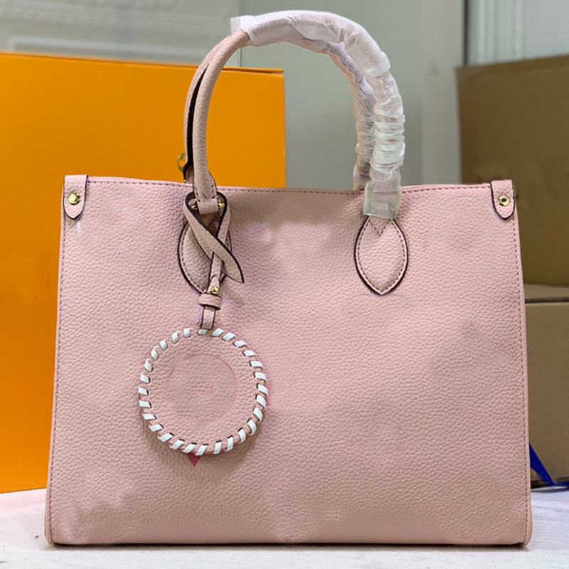 

MM Tote Bag Women Handbag Large Capacity Shopping Shoulder Bags Embossed Gradient Letter Grained Leather Braided Round Tag Spacious Totes