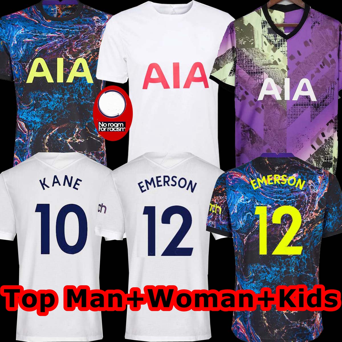 

21 22 tottenham BALE soccer jersey EMERSON REGUILON spurs football shirt 2021 2022 top kits KANE DELE Camiseta de futbol SON maillot foot, 21/22 goalkeeper man+patch