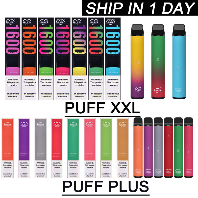 

PUFF Bar Plus XXL Disposable Device 800 1600+ hits E Cigarette Vape Pen Pro Max pod kits