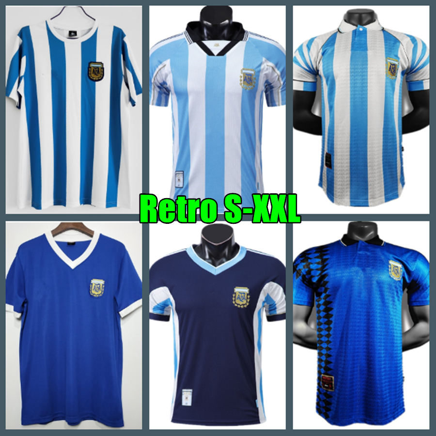 

1986 Argentina Maradona home Retro 2021 MESSI DYBALA Soccer jersey 1994 1998 away Batistuta Football Shirt, Black;yellow