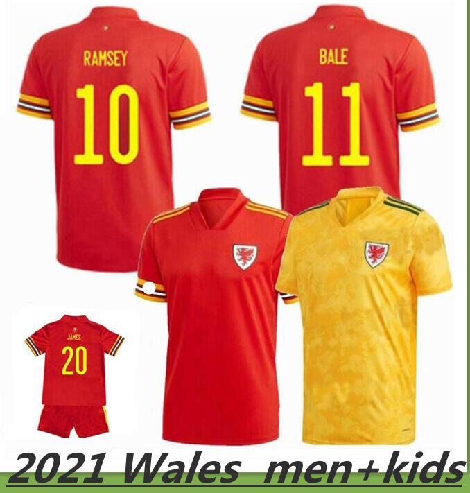 

Child 2021 Wales soccer jerseys BALE RAMSEY Football Shirt camisetas Red ALLEN VOKES WILSON Kit Men Kids Uniforms, Colour