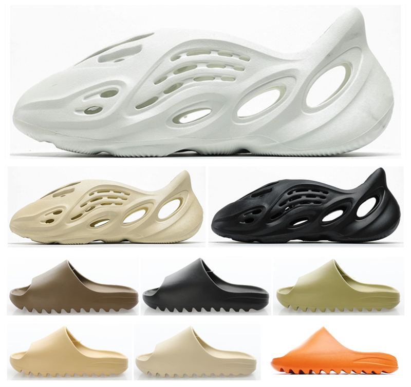 

2021 Slide Bone Resin Moon Grey Desert Sand Designer Slippers Foam Runner Ararat Summer Fashion Earth Brown Flat Slides Men Women Beach Causal Sandals 5-13, #03