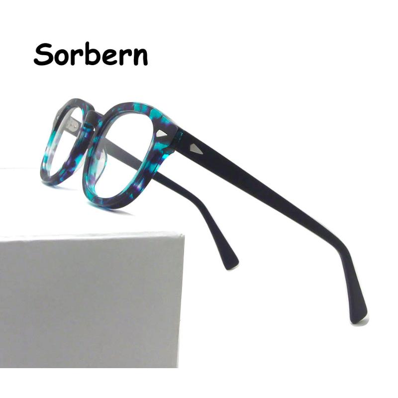 

Fashion Sunglasses Frames Brand Designer Rivet Acetate Eyeglasses Frame Men Vintage Round Eye Glasses For Women Optical Man Spectacle Woman