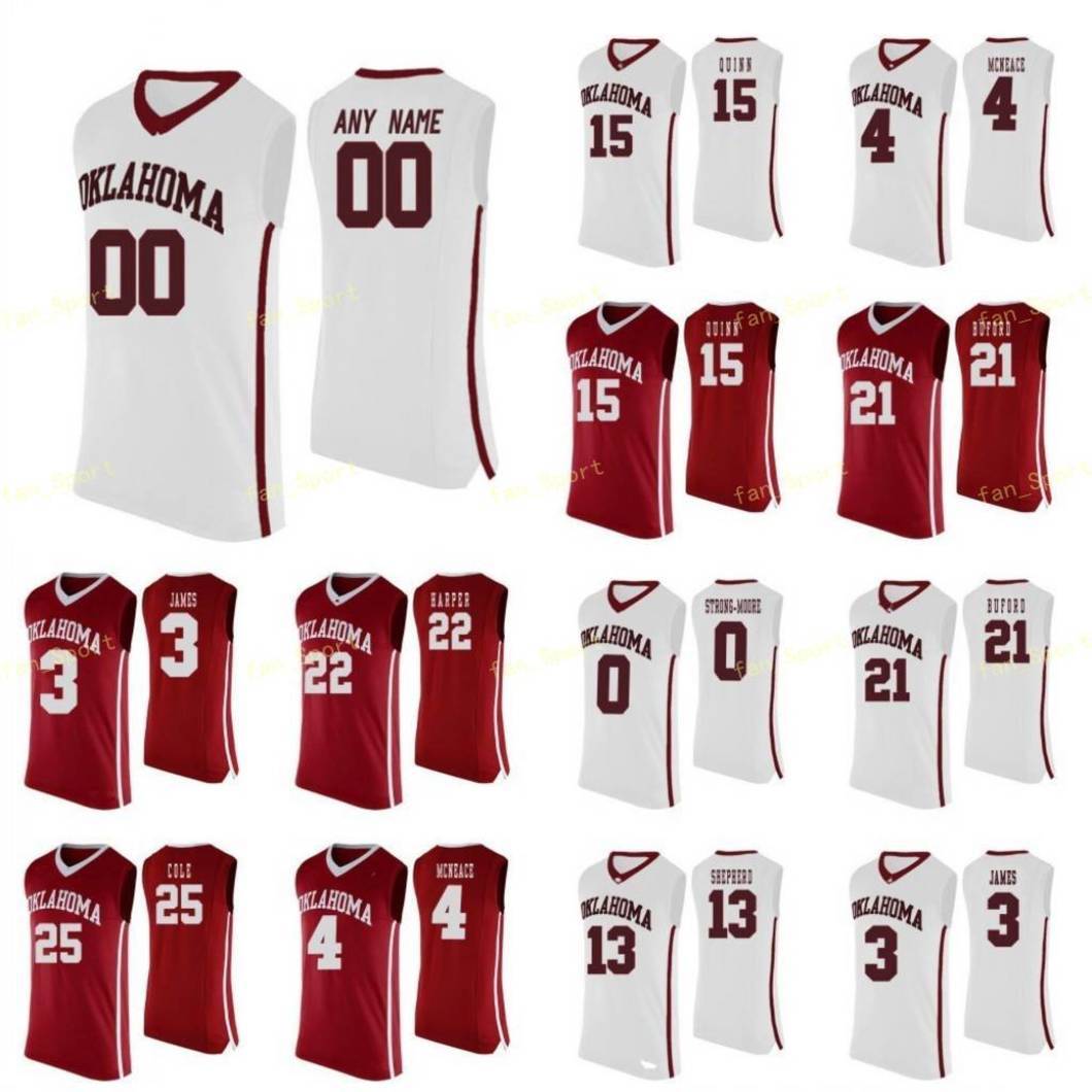 

NCAA College Oklahoma Sooners Basketball Jersey 11 De'Vion Harmon Young 12 Austin Reaves 13 Garang 14 Ty Lazenby Custom Stitched, As