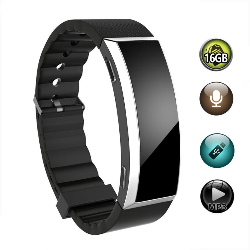 

Digital Voice Recorder 8 16GB Watch Audio Wristband Bracelet Recording Device For Lectures 20 Hours Working No Screen Display