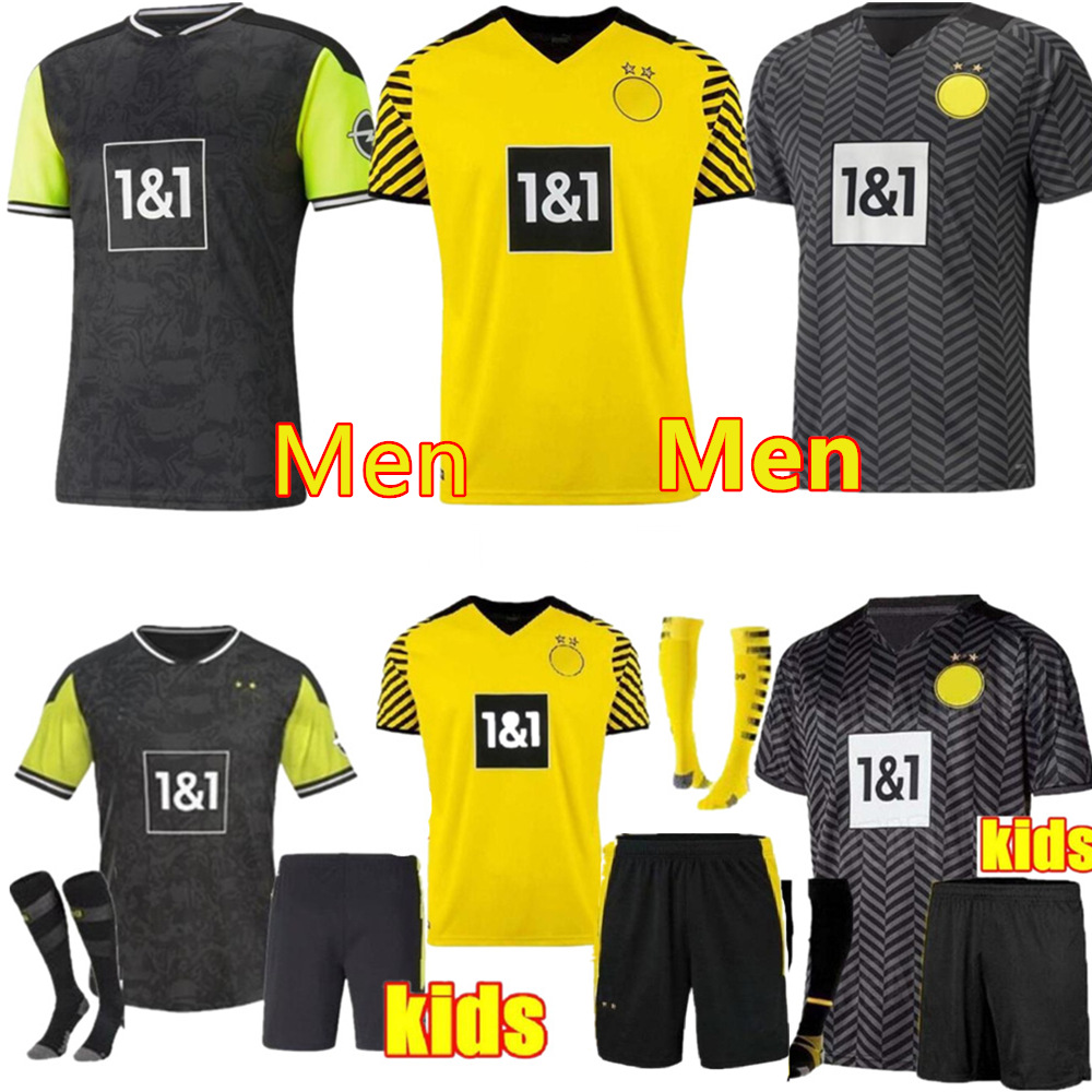 

2021 dortmund soccer jersey Borussia HAALAND SANCHO jerseys BVB 2022 BELLINGHAM REYNA GUERREIRO REUS NEONGELB football shirt 21 22 men kids kit maillot de foot, Kids home