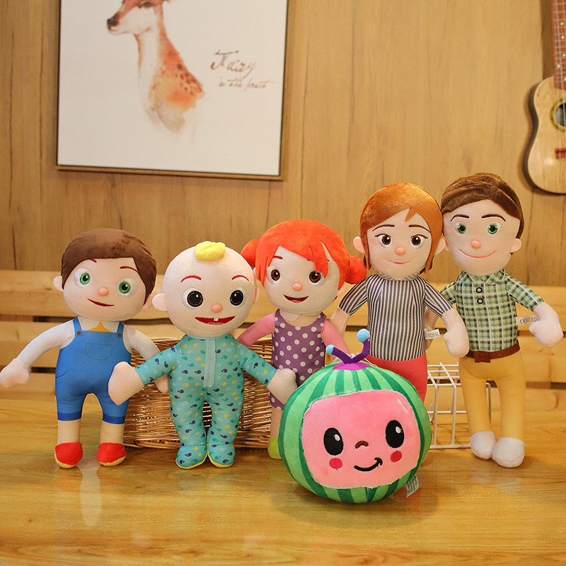 

15-33cm cocomelon plush toys cartoon tv series family cocomelon jj family sister brother mother and father toy dall children Christmas gift, Watermelon 20cm