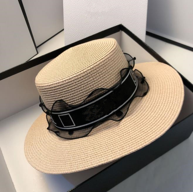 

Home & Garden Wide Brim Hats lady letter printed straw mesh Unisex Foldable Bucket Hat Women Sunscreen Beach Sun caps Headwear Fisherman Cap