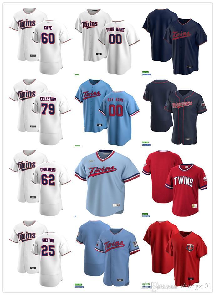 

Men Women Youth Minnesota Twins 25 Byron Buxton 60 Jake Cave 79 Gilberto Celestino 62 Dakota Chalmers Custom Baseball Jersey Bla, Blue;black
