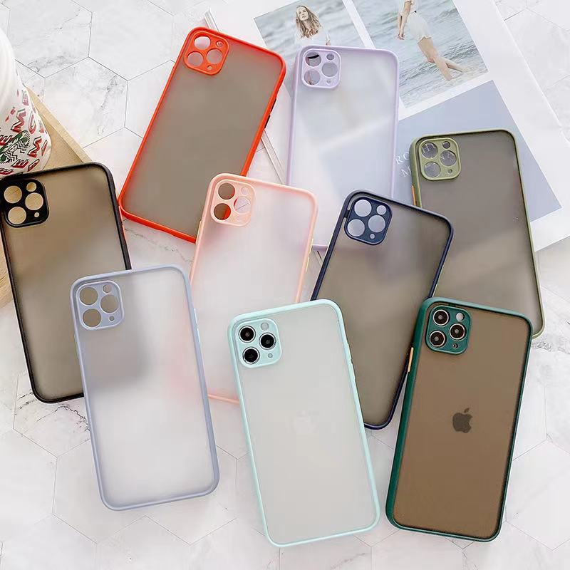 

Camera Protection Bumper Phone Cases For iPhone 12 11 Pro Max XR XS Max X 8 7 6S Plus Matte Translucent Shockproof Back Cover Wholesale DHL, Colors