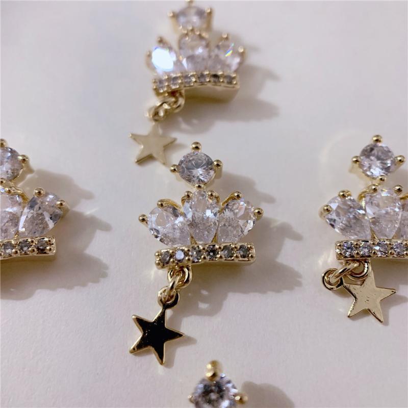 5pcs Luxury TN3768 Crown alloy Zircon Nail Art Crystals Rhinestones decor jewelry supplies nails accessories decorations charms-image-692042002