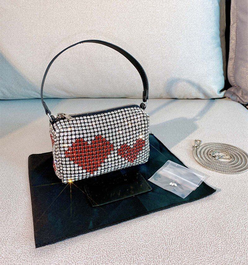 

Fashion Women designers rhinestone bags full rhinestones flashing bling diamond underarm handbag hand carry Flap bag, Multi-color