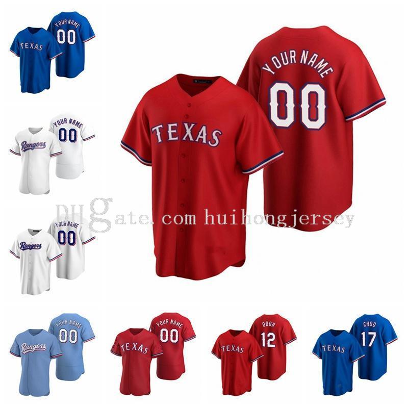 

2021 Texas Ryan Jerseys 13 Joey Gallo 29 Adrian Beltre 7 Ivan Rodriguez 12 Rougned Odor 5 Willie Calhoun Gibson Choo Mathis Baseball Jersey, Women's color 4
