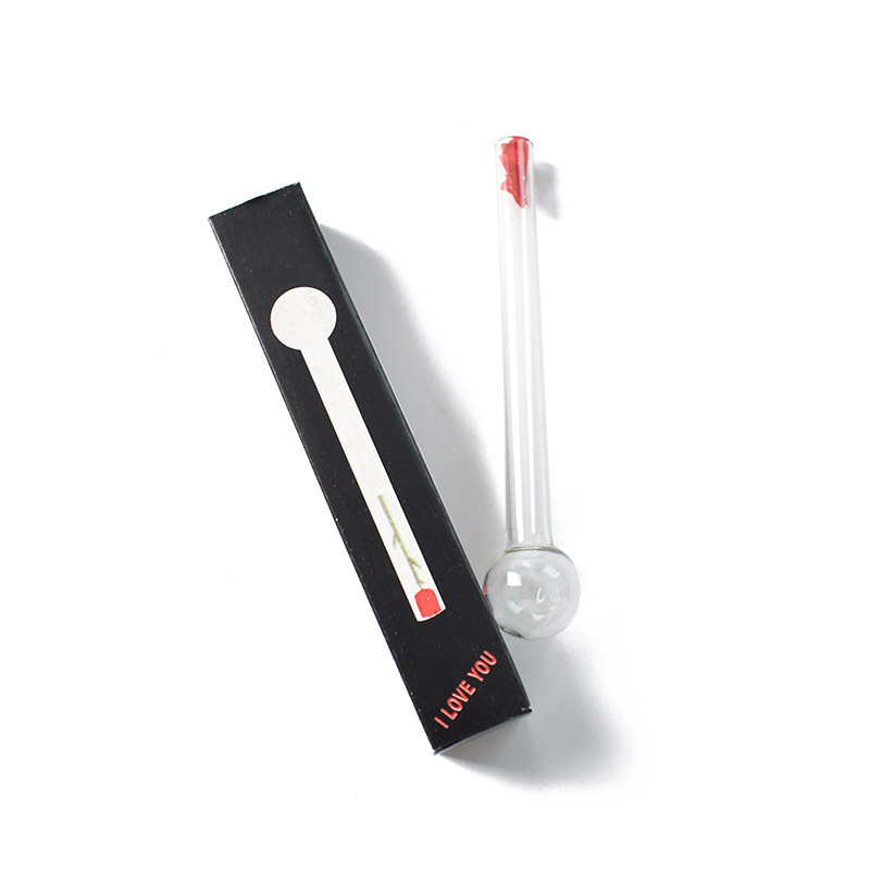 

Tobacco Round Pipe Pyrex Glass Oil Burner Smoking Pipes Tube Filter Cigarette Holder Quality 150*26mm Water Bongs Clear Color Transparent He