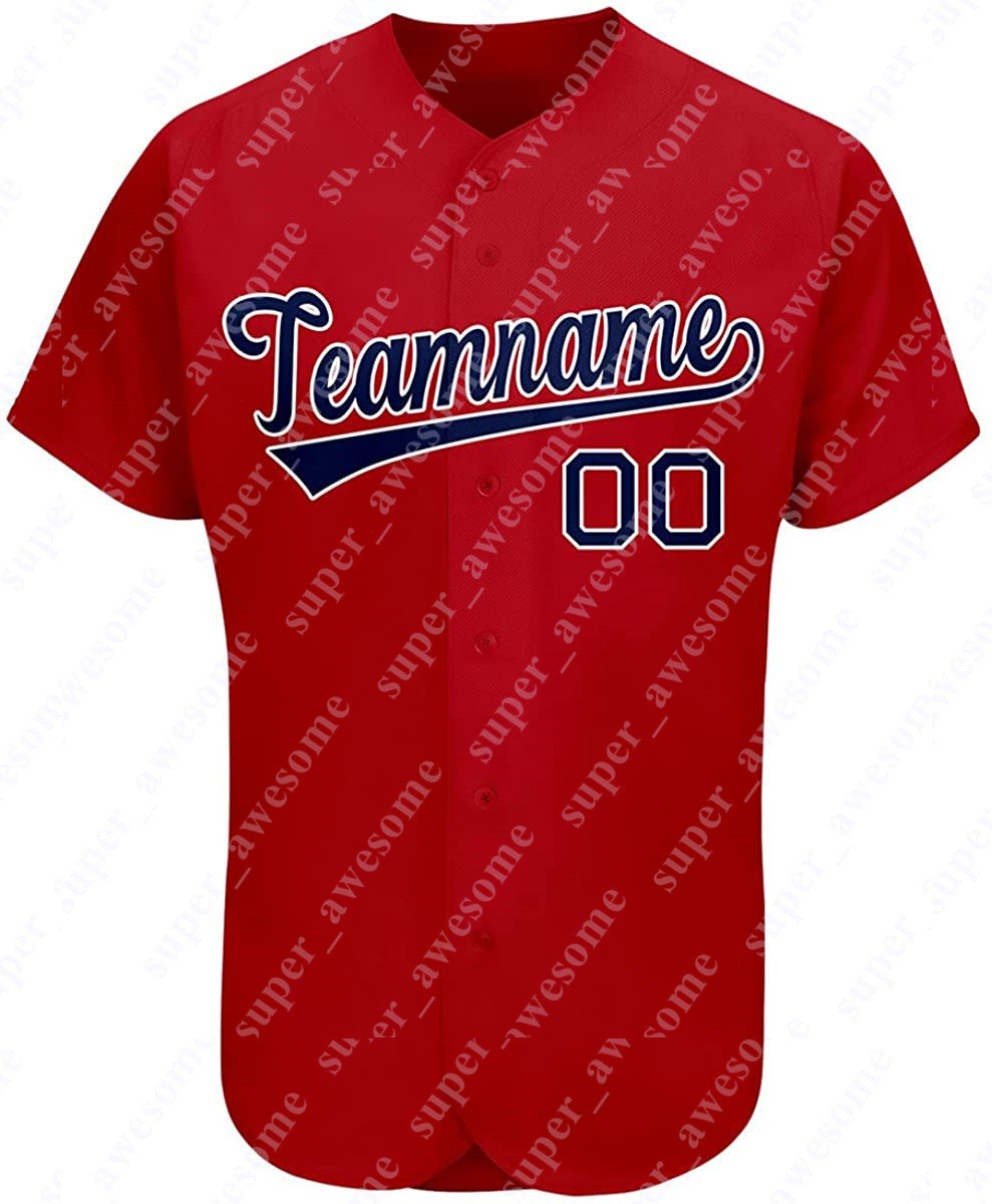 

Custom Baseball Jersey Personalized Printed Hand Stitched HONGW RED Jerseys Men Women Youth
