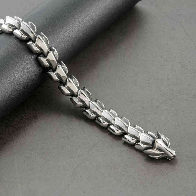 

Punk jewelry men's personality creative fashion dragon chain bracelet trend domineering titanium steel bracelet, Golden;silver