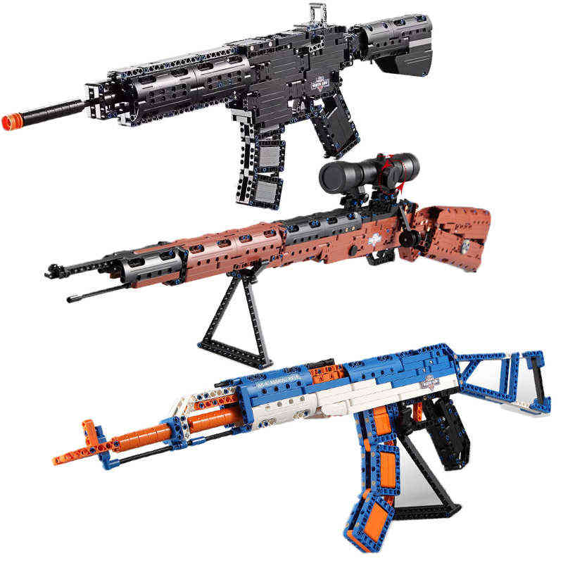 

Toy Gun Military Automatic Pistol Building Blocks Guns Solider Weapon Sniper Rifle Model Action Toys Power Kids Gifts