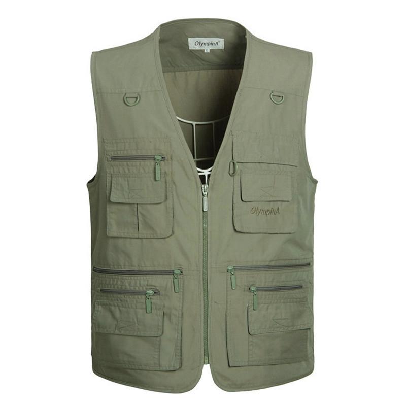 

Men's Vests Fashion Summer Thin Vest Men Casual Loose Sleeveless Jacket Fishing Pography Male Multi-pockets Gilet Homme -5XL