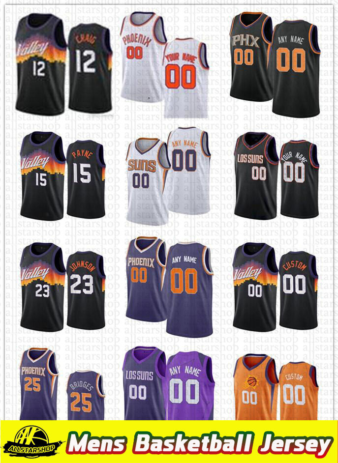 

25 Mikal Bridges Devin 1 Booker Chris 3 Paul DeAndre 22 Ayton Jersey Mens Womens Youth Custom Black white purple Basketball Jerseys, Colour