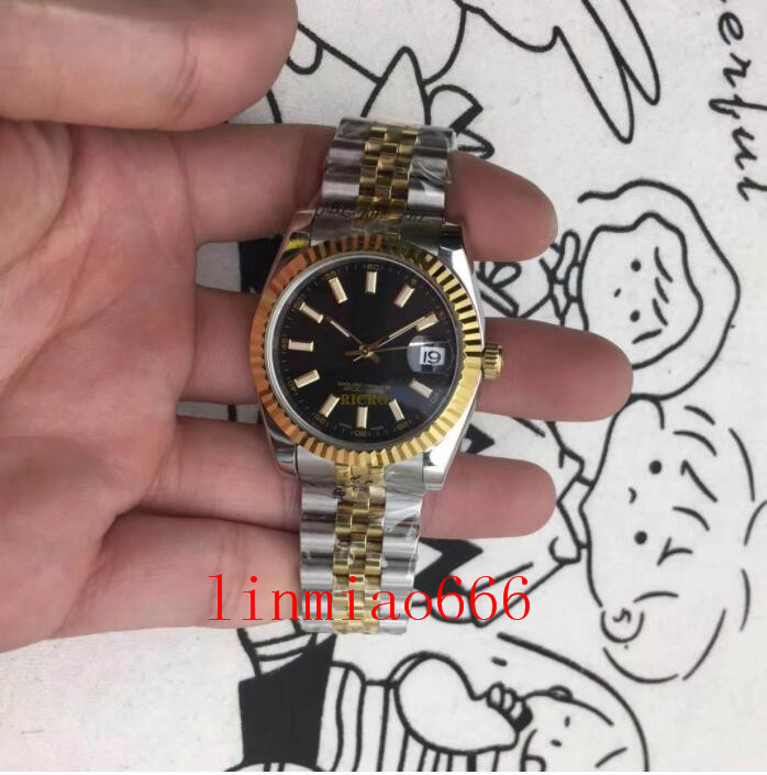 

men's watch, 36 mm disc, mechanical chain, 2813 movement, stainless steel band, sapphire glass, folding buckle, wholesale, Slivery;brown