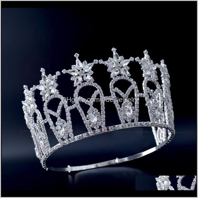 

Jewelrypageant Crowns Miss Beauty Usa High Quanlity Rhinestone Tiaras Bridal Wedding Hair Jewelry Aessories Adjustable Headband Mo232 Drop De