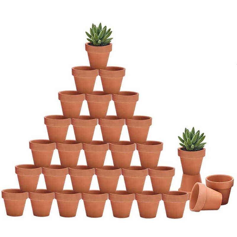 

New 32pcs Mini Clay Pots 2.16" Terracotta Pot Clay Ceramic Pottery Planter Cactus Flower Terra Cotta Pots Succulent Nursery Pots H1224